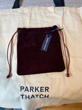 Parker Thatch Drawstring Pouch - Suede Oxblood Burgundy